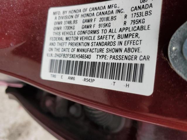 2HGFB2F5XEH546540 Honda Civic Lx