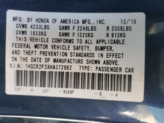 1HGCR2F3XHA072962 Honda ACCORD LX