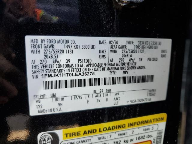 1FMJK1HT0LEA36275 Ford Expedition Max Xlt