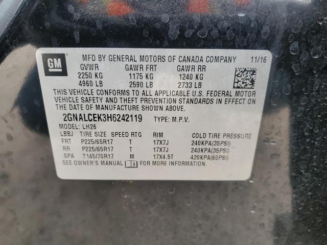 2GNALCEK3H6242119 Chevrolet EQUINOX LT