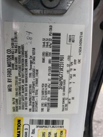 3FA6P0G77JR231901 Ford FUSION S