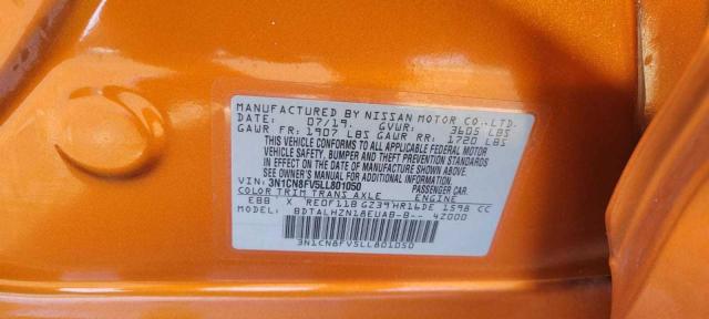 3N1CN8FV5LL801050 Nissan VERSA SR