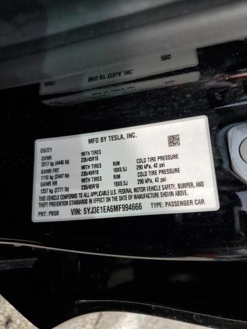 5YJ3E1EA6MF994666 Tesla MODEL 3