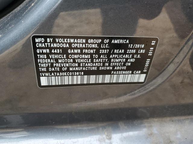 1VWLA7A30KC013616 Volkswagen Passat Wol