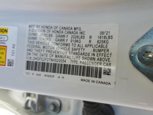 2HGFE2F27NH520054 Honda k20c2