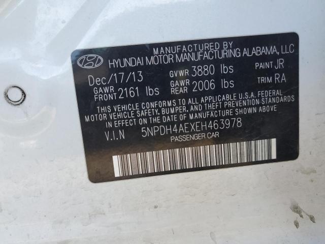 5NPDH4AEXEH463978 Hyundai ELANTRA SE