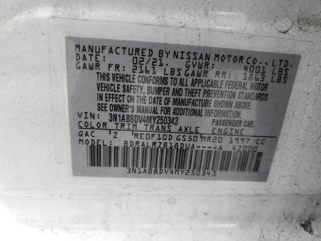 3N1AB8DV4MY250343 Nissan 2021