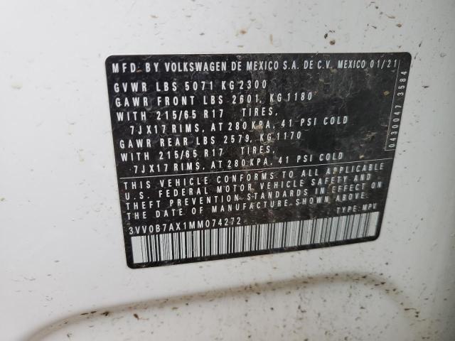3VV0B7AX1MM074272 Volkswagen 2021