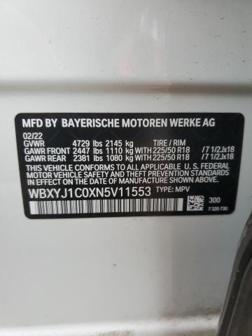 WBXYJ1C0XN5V11553 BMW X2