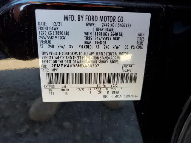 2FMPK4K98NBA38797 Ford EDGE TITAN