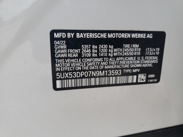 5UX53DP07N9M13593 BMW X3 XDRIVE3