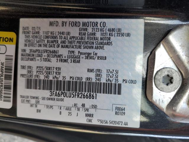 3FA6P0LU5FR266861 Ford Fusion