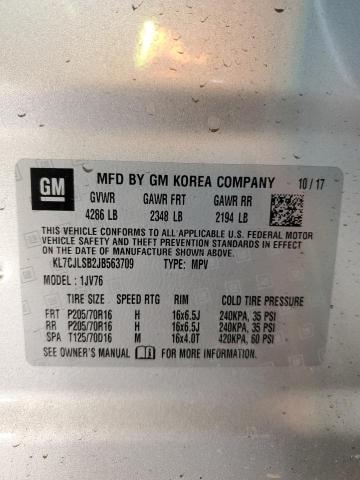 KL7CJLSB2JB563709 Chevrolet luv - mfi, variable valve timing, e85 max, alum