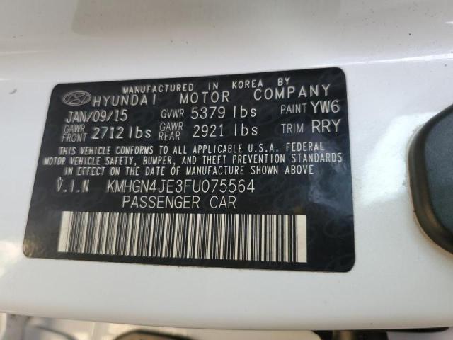 KMHGN4JE3FU075564 Hyundai gasoline 3.8 dohc mpi lambda
