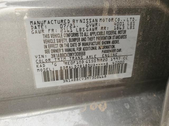 3N1AB8CV3MY308668 Nissan SENTRA SV