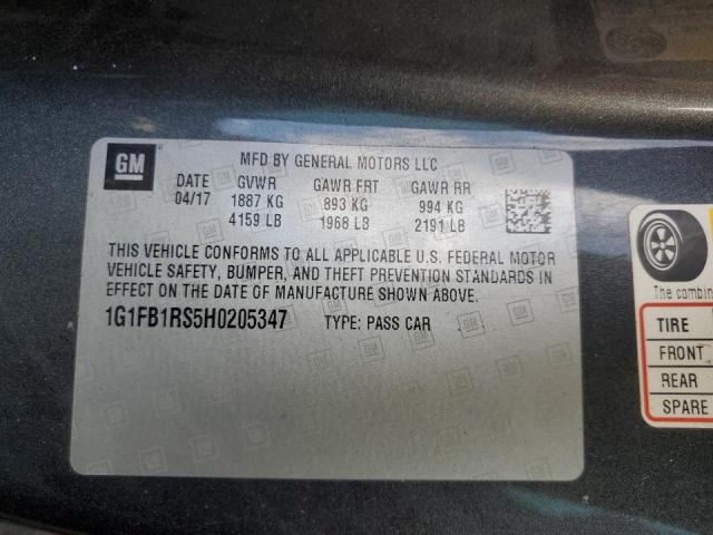 1G1FB1RS5H0205347 Chevrolet lgx - di: direct injection, vvt: variable valve timing, alum, gen 2