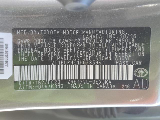 2T1BURHE1HC785941 Toyota 2zr-fe