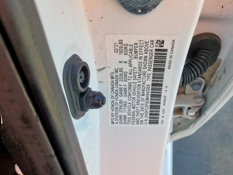 2HGFC2F82MH543959 Honda CIVIC SPOR