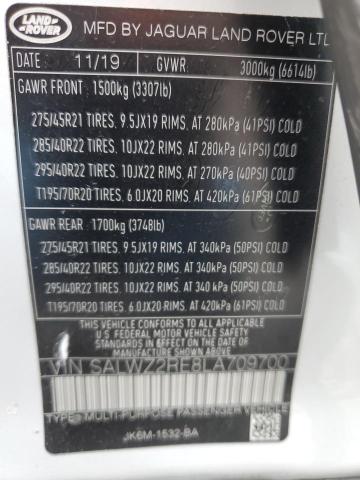 SALWZ2RE8LA709700 Land Rover RANGE ROVE