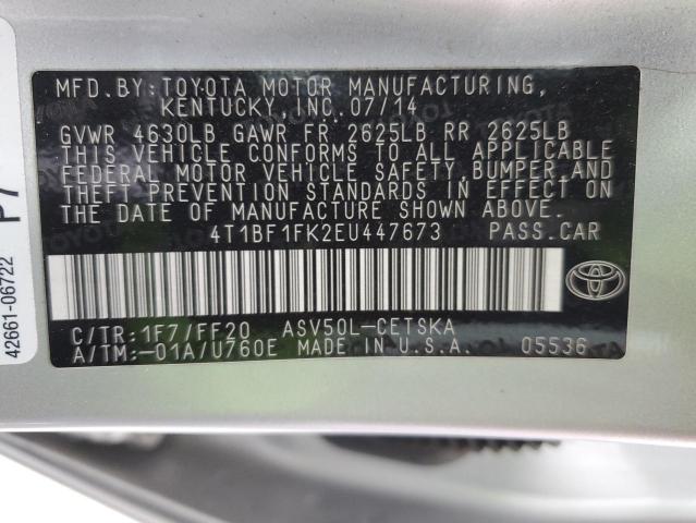 4T1BF1FK2EU447673 Toyota 2ar-fe