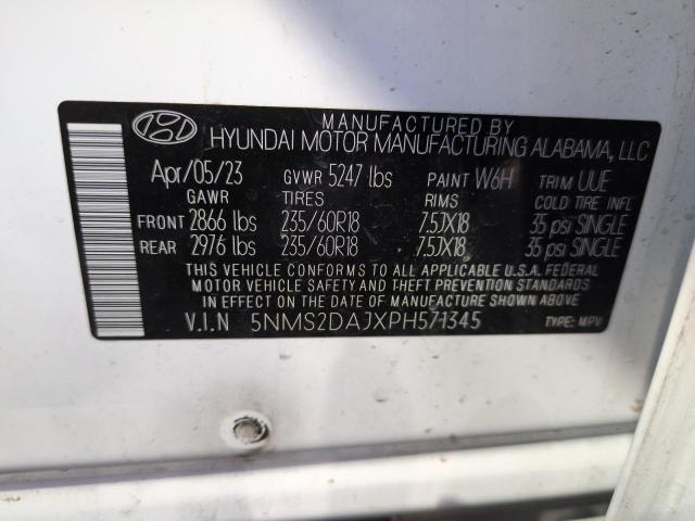 5NMS2DAJXPH571345 Hyundai SANTA FE S