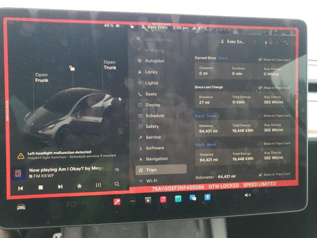 7SAYGDEF2NF459268 Tesla 2022