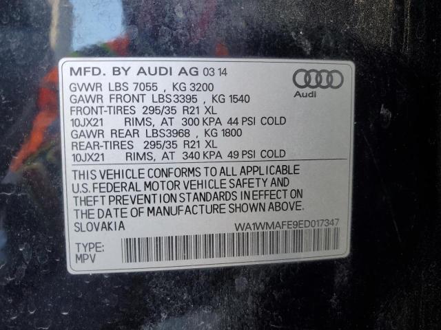 WA1WMAFE9ED017347 Audi 2014
