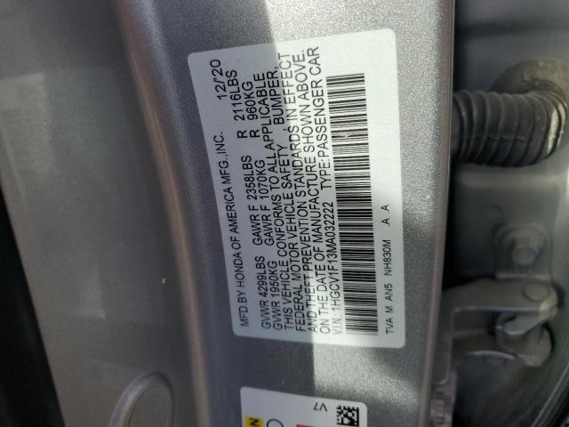 1HGCV1F13MA032222 Honda ACCORD LX