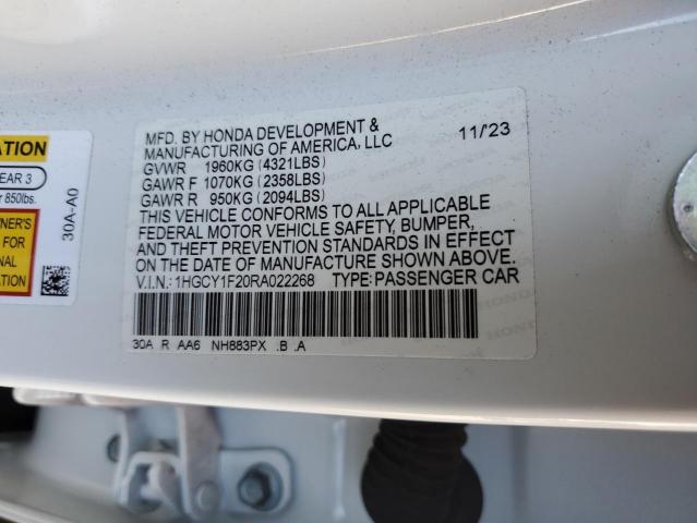 1HGCY1F20RA022268 Honda l15be