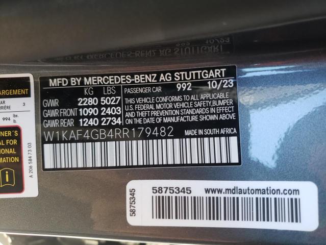 W1KAF4GB4RR179482 Mercedes-Benz C 300