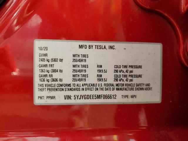 5YJYGDEE5MF066612 Tesla 2021