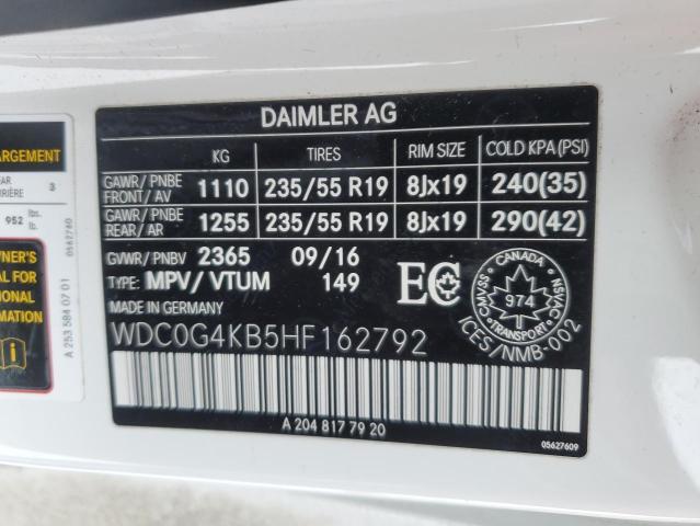WDC0G4KB5HF162792 Mercedes-Benz m274