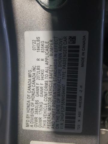 2HGFE2F58NH594447 Honda CIVIC SPOR