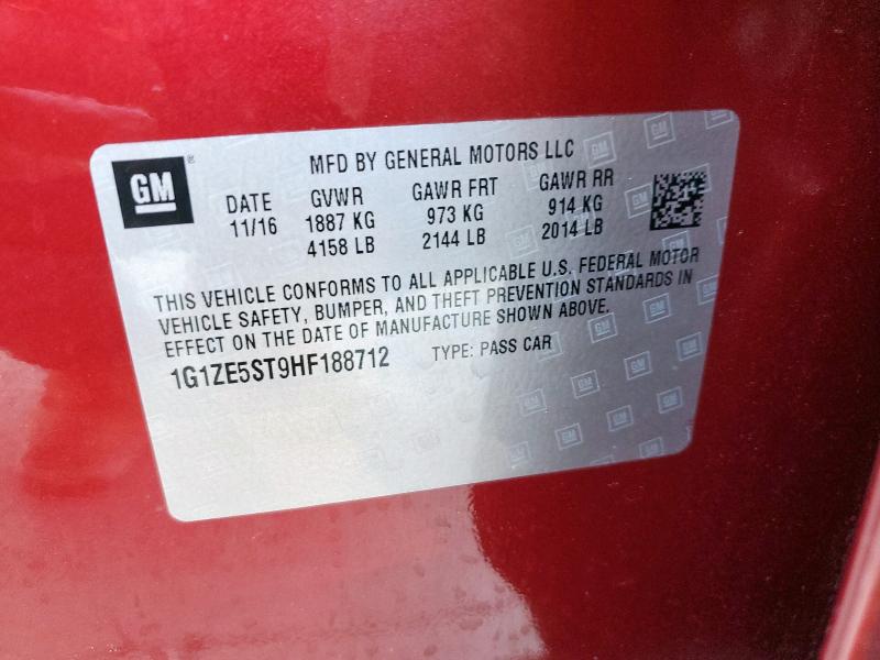 1G1ZE5ST9HF188712 Chevrolet MALIBU LT