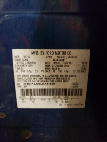 2FMPK4J98LBA41889 Ford EDGE SEL
