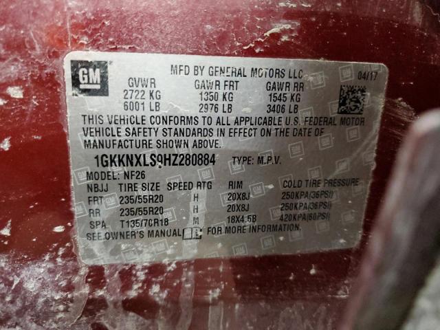 1GKKNXLS9HZ280884 GMC ACADIA DEN