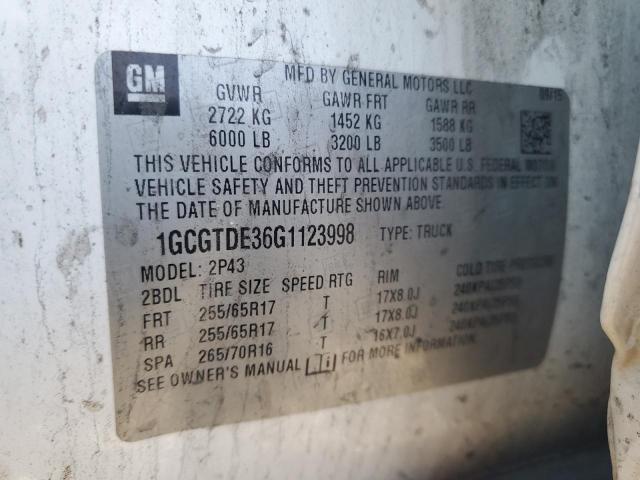1GCGTDE36G1123998 Chevrolet COLORADO Z