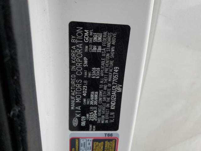 KNDJ23AU2L7705749 KIA mpi nu