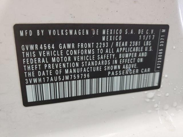 3VWH17AU5JM759796 Volkswagen 2018