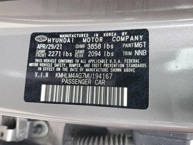 KMHLM4AG7MU194167 Hyundai mpi nu pe
