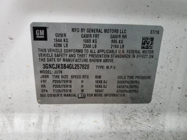 3GNCJKSB4GL257820 Chevrolet TRAX LS