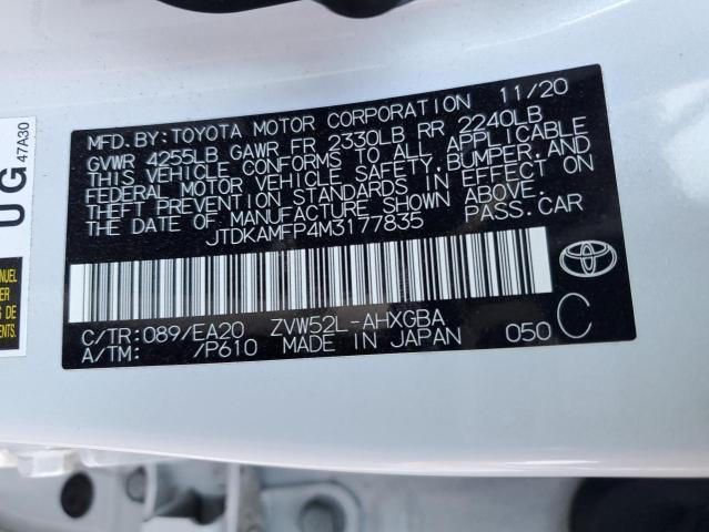 JTDKAMFP4M3177835 Toyota PRIUS PRIM