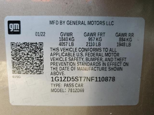 1G1ZD5ST7NF110878 Chevrolet MALIBU LT