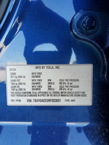 7SAYGAEE5RF003891 Tesla Model Y