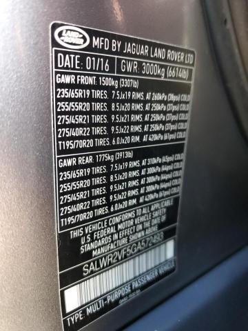 SALWR2VF5GA572493 Land Rover RANGE ROVE