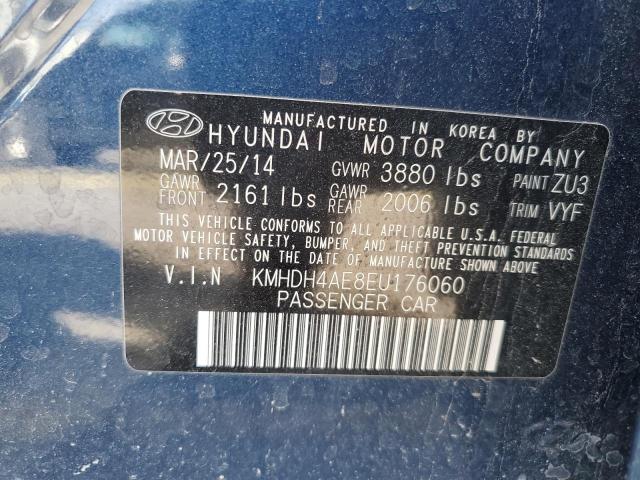 KMHDH4AE8EU176060 Hyundai ELANTRA SE