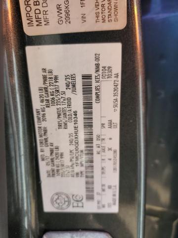1FMCU0GDXHUE10346 Ford gtdi sigma w/premium fuel