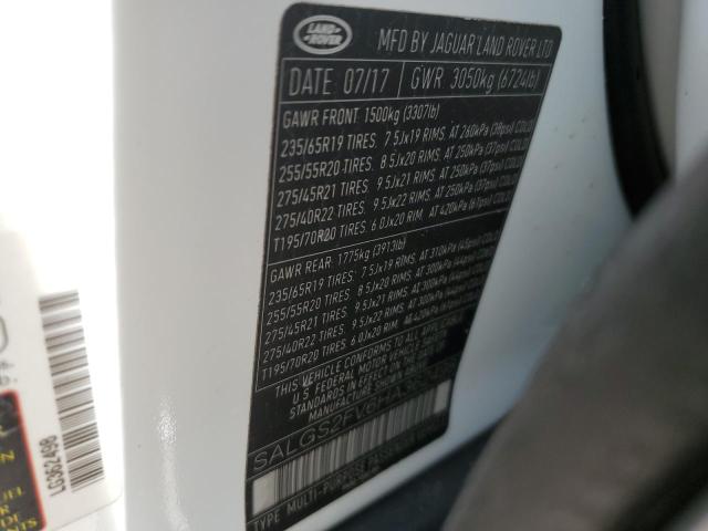 SALGS2FV6HA362498 Land Rover RANGE ROVE