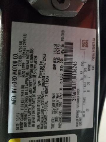 3FA6P0LU1JR136245 Ford FUSION SE