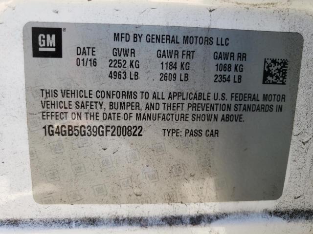 1G4GB5G39GF200822 Buick Lacrosse